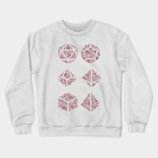 Peach, Purple, and Orange Gradient Rose Vintage Pattern Silhouette Polyhedral Dice - Dungeons and Dragons Design Crewneck Sweatshirt